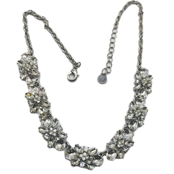 CHARTER CLUB RHINESTONE NECKLACE/BRAND 19" SILVER TONE JEWLERY FASHION  NECKLACE - Picture 1 of 9